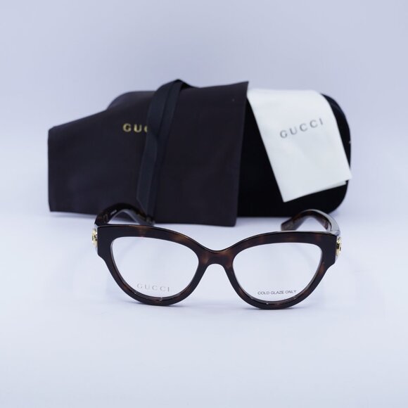 Gucci GG1598O 002 Cat Eye Eyeglasses 51mm - Havana - Picture 4 of 11